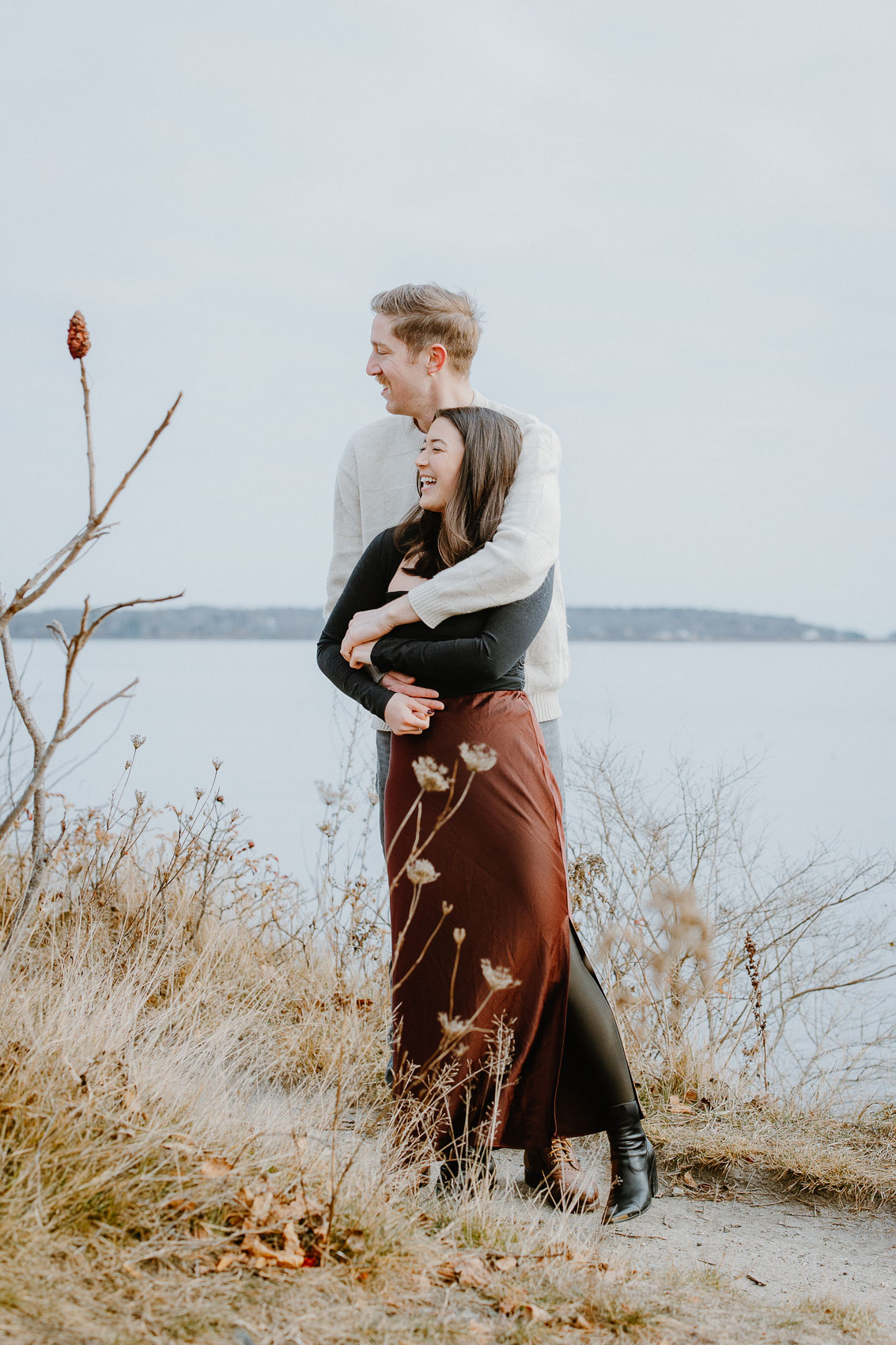 Winter Engagement Photos in Portland’s Old Port