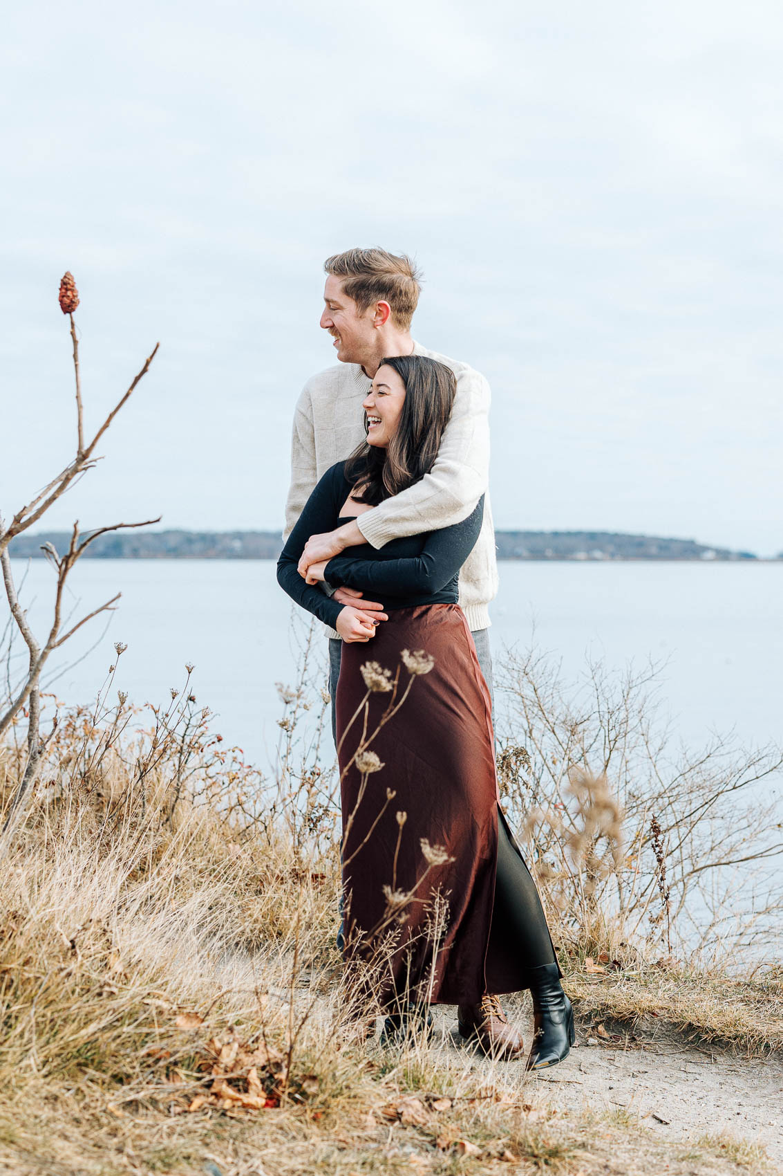 Winter Engagement Photos in Portland’s Old Port